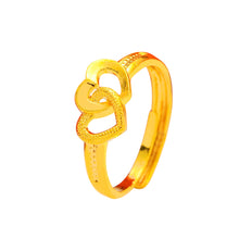 Load image into Gallery viewer, Fashion Vietnam Sha Jin Hollow Adjustable Bracelet Gold Rose Ring 3D Alloy Hard Gold Women Elegant Jewelry Accessories