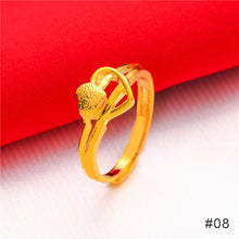 Load image into Gallery viewer, Fashion Vietnam Sha Jin Hollow Adjustable Bracelet Gold Rose Ring 3D Alloy Hard Gold Women Elegant Jewelry Accessories