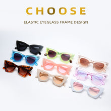 Load image into Gallery viewer, Triangular Trendy Cat Eye Sunglasses Hollow Out Wave Sunglasses Vintage Sunglasses Comfortable Elastic Frame Sun Glasses