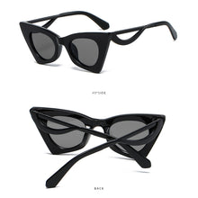 Load image into Gallery viewer, Triangular Trendy Cat Eye Sunglasses Hollow Out Wave Sunglasses Vintage Sunglasses Comfortable Elastic Frame Sun Glasses