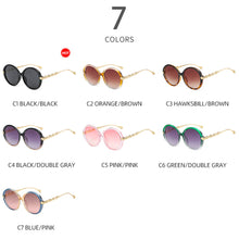 Load image into Gallery viewer, Fashion Round Lens Elastic Frame Film Leaves Simple Sunglasses Personality Sunglasses Trend Elegant Travel UV Sun Glasses
