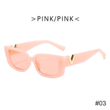 Load image into Gallery viewer, Retro Small Frame Cat Eye Sunglasses for Women 2021 Luxury V Sun Glasses Men Fashion Jelly Sunglasses with Metal Hinges