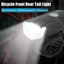 Load image into Gallery viewer, Bike Light MTB Road Bike Bicycle Front Back Rear Taillight USB Rechargeable Cycling Safety Warning Light Bicycle Lamp Flashlight