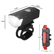 Load image into Gallery viewer, Bike Light MTB Road Bike Bicycle Front Back Rear Taillight USB Rechargeable Cycling Safety Warning Light Bicycle Lamp Flashlight