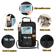 Load image into Gallery viewer, Car Backseat Organizer with Touch Screen Tablet Holder Auto Storage Pockets Cover Car Seat Back Protectors for Trip Kids Travel