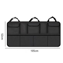 Load image into Gallery viewer, Car Back Seat Trunk Organizer Rear Seats Storage for Car Truck SUV Adjustable Auto Back Seat Cargo Organizers with Mesh Pockets