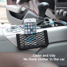 Load image into Gallery viewer, Car Back Rear Mesh Organizer Storage Bag Auto Paste Net Pocket Phone Holder Facial Tissue Key Elastic String Net Car Accessories