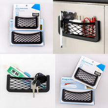 Load image into Gallery viewer, Car Back Rear Mesh Organizer Storage Bag Auto Paste Net Pocket Phone Holder Facial Tissue Key Elastic String Net Car Accessories