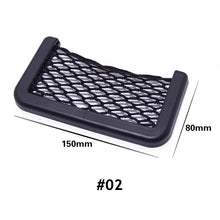 Load image into Gallery viewer, Car Back Rear Mesh Organizer Storage Bag Auto Paste Net Pocket Phone Holder Facial Tissue Key Elastic String Net Car Accessories