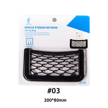 Load image into Gallery viewer, Car Back Rear Mesh Organizer Storage Bag Auto Paste Net Pocket Phone Holder Facial Tissue Key Elastic String Net Car Accessories