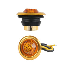 Load image into Gallery viewer, 1Pc 12V 3LED 3/4" Round Trailer Chrome Side Marker Lights Trucks Tractors Clearance Lights Lamp Bullet Amber Waterproof