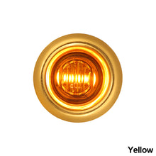 Load image into Gallery viewer, 1Pc 12V 3LED 3/4" Round Trailer Chrome Side Marker Lights Trucks Tractors Clearance Lights Lamp Bullet Amber Waterproof