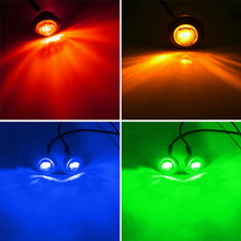 Load image into Gallery viewer, 1Pc 12V 3LED 3/4" Round Trailer Chrome Side Marker Lights Trucks Tractors Clearance Lights Lamp Bullet Waterproof