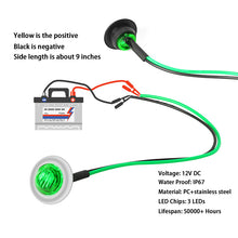 Load image into Gallery viewer, 1Pc 12V 3LED 3/4" Round Trailer Chrome Side Marker Lights Trucks Tractors Clearance Lights Lamp Bullet Waterproof