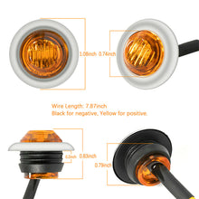 Load image into Gallery viewer, 1Pc 12V 3LED 3/4" Round Trailer Chrome Side Marker Lights Trucks Tractors Clearance Lights Lamp Bullet Waterproof