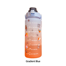 Load image into Gallery viewer, 2L Sports Water Bottle With Time Marker Straw Lids Large Capacity Tiktok Drinking Bottle Plastic Leak-proof Frosted Cup Outdoor