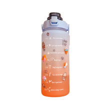 Load image into Gallery viewer, 2L Sports Water Bottle With Time Marker Straw Lids Large Capacity Tiktok Drinking Bottle Plastic Leak-proof Frosted Cup Outdoor