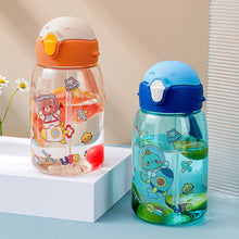 Load image into Gallery viewer, 600ml Portable Kids Water Bottle Sippy Cup Creative Cartoon Baby Feeding Cups with Straws Leakproof Water Bottles Outdoor Children's Cups