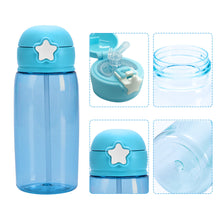 Load image into Gallery viewer, 480ml Portable Kids Water Bottle Sippy Cup Creative Cartoon Baby Feeding Cups with Straws Leakproof Water Bottles Outdoor Children's Cups