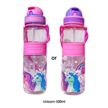 Load image into Gallery viewer, Portable Kids Water Bottle Sippy Cup Creative Cartoon Baby Feeding Cups with Straws Leakproof Water Bottles Outdoor Children's Cups