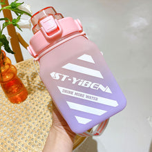 Load image into Gallery viewer, 1500ml Large Capacity Outdoor Sports Water Bottle With Straw Strap 3D Sticker For Girls Children Portable School Drinking Bottle