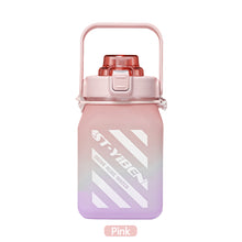 Load image into Gallery viewer, 1500ml Large Capacity Outdoor Sports Water Bottle With Straw Strap 3D Sticker For Girls Children Portable School Drinking Bottle