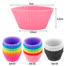 Load image into Gallery viewer, 12 Pcs/Set Silicone Cake Mold Round Shape Muffin Cupcake Baking Molds Bakeware Maker DIY Cake Decor Tools