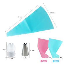 Load image into Gallery viewer, 16/26Pcs Silicone Pastry Bag Tips Kitchen DIY Cake Icing Piping Cream Decorate Tool Reusable Pastry Bag+Stainless Nozzle