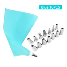Load image into Gallery viewer, 16/26Pcs Silicone Pastry Bag Tips Kitchen DIY Cake Icing Piping Cream Decorate Tool Reusable Pastry Bag+Stainless Nozzle