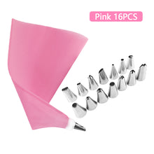 Load image into Gallery viewer, 16/26Pcs Silicone Pastry Bag Tips Kitchen DIY Cake Icing Piping Cream Decorate Tool Reusable Pastry Bag+Stainless Nozzle
