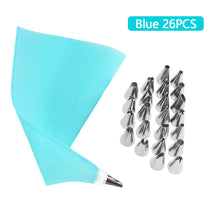 Load image into Gallery viewer, 16/26Pcs Silicone Pastry Bag Tips Kitchen DIY Cake Icing Piping Cream Decorate Tool Reusable Pastry Bag+Stainless Nozzle