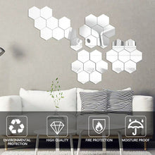 Load image into Gallery viewer, 12Pcs 3D Mirror Wall Sticker DIY Diamonds Triangles Acrylic Wall Stickers for Kids Room Living Room Home Decor