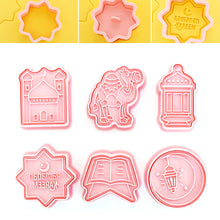 Load image into Gallery viewer, 8Pcs Eid Mubarak Cookie Cutters Set Islamic Muslim Biscuit Mold Moon Star Stamp DIY Cake Baking Tools Ramadan Decoration