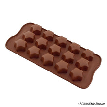 Load image into Gallery viewer, Star/Heart Silicone Mold DIY Chocolate Cake Mold Cupcake Baking Tray Dessert Pastry Cake Decorating Tools