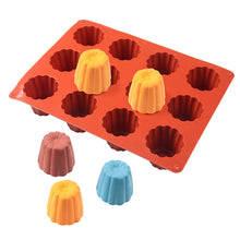 Load image into Gallery viewer, 12Cells/15Cells Silicone Mold Cannelés Bordelais Fluted Cake Mold Muffin Cupcake Baking Tray Dessert Pastry Cake Decorating Tools