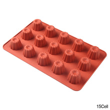Load image into Gallery viewer, 12Cells/15Cells Silicone Mold Cannelés Bordelais Fluted Cake Mold Muffin Cupcake Baking Tray Dessert Pastry Cake Decorating Tools