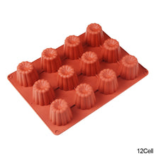 Load image into Gallery viewer, 12Cells/15Cells Silicone Mold Cannelés Bordelais Fluted Cake Mold Muffin Cupcake Baking Tray Dessert Pastry Cake Decorating Tools