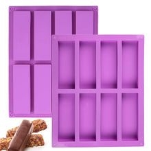 Load image into Gallery viewer, 8Cells Rectangle Silicone Baking Mould Engergy Bar Chocolate Fondant Molds Ice Cube Mold DIY Soap Mold Tools