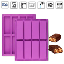 Load image into Gallery viewer, 8Cells Rectangle Silicone Baking Mould Engergy Bar Chocolate Fondant Molds Ice Cube Mold DIY Soap Mold Tools