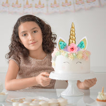 Load image into Gallery viewer, Unicorn Horn Birthday Cake Topper Happy Birthday Cake Decoration Ornament Kids Girls Cake Sequin Accessories Party Decoration Supplies