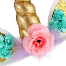 Load image into Gallery viewer, Unicorn Horn Birthday Cake Topper Happy Birthday Cake Decoration Ornament Kids Girls Cake Sequin Accessories Party Decoration Supplies