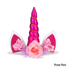 Load image into Gallery viewer, Unicorn Horn Birthday Cake Topper Happy Birthday Cake Decoration Ornament Kids Girls Cake Sequin Accessories Party Decoration Supplies
