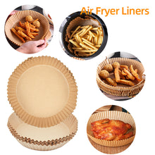Load image into Gallery viewer, 50pcs 16cm Air Fryer Disposable Baking Papers 3-6L Air Fryer Liners Non-Stick Steamer Round Oil Paper Liners Kitchen Accessories