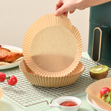 Load image into Gallery viewer, 50pcs 16cm Air Fryer Disposable Baking Papers 3-6L Air Fryer Liners Non-Stick Steamer Round Oil Paper Liners Kitchen Accessories