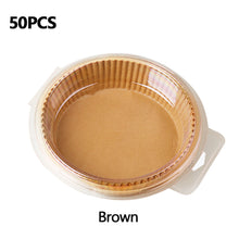 Load image into Gallery viewer, 50pcs 16cm Air Fryer Disposable Baking Papers 3-6L Air Fryer Liners Non-Stick Steamer Round Oil Paper Liners Kitchen Accessories