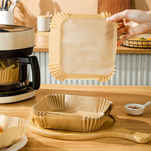 Load image into Gallery viewer, 50pcs Square Air Fryer Disposable Baking Papers 6-8L Air Fryer Liners Non-Stick Steamer Round Oil Paper Liners Kitchen Accessories