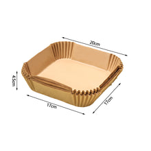 Load image into Gallery viewer, 50pcs Square Air Fryer Disposable Baking Papers 6-8L Air Fryer Liners Non-Stick Steamer Round Oil Paper Liners Kitchen Accessories