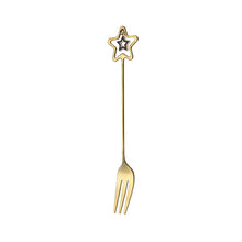 Load image into Gallery viewer, 304 Stainless Steel Coffee Tea Spoon Dessert Cake Fork Korean Style Heart Star Pendant Coffee Milk Mixing Spoon Fruit Fork Tableware