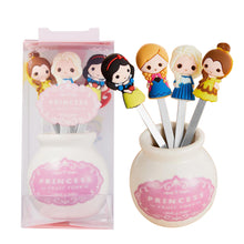 Load image into Gallery viewer, 6pcs/set Mini Stainless Steel Princess Fruit Fork Kids Girls Cute Cartoon Princess Dessert Forks Children Lunch Dessert Fruit Decoration Forks