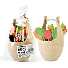 Load image into Gallery viewer, 16pcs/set Biodegradable Fruit Fork Bucket Leaves Shape Dessert Forks Snack Food Picks Salad Vegetable Kids Lunch Accessories